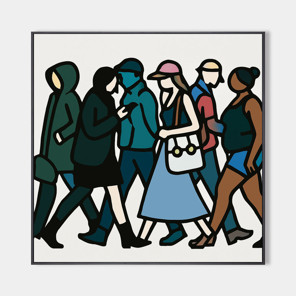 Large Modern Pop Art Canvas – Abstract Crowd Wall Decor for Contemporary Living Spaces