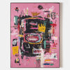 Large Pink Wall Art Abstract Graffiti Painting Jean-Michel Basquiat Abstract Graffiti Art Street Artwork
