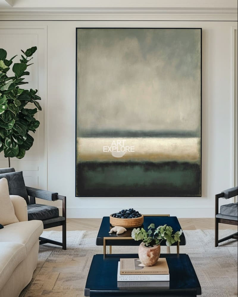 Large Rothko-Inspired Wall Art | Minimalist Vertical Luxury Painting ArtExplore