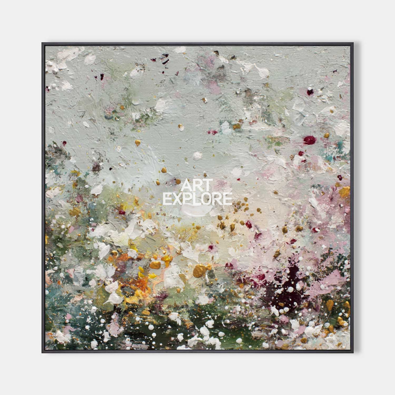 Large Sage Green Abstract Wall Art, Handmade Textured Oil Painting – ArtExplore