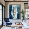 Large Sea Ship Canvas Wall Art Blue White Ship Wall Art Modern Fine Art Paintings for Sale