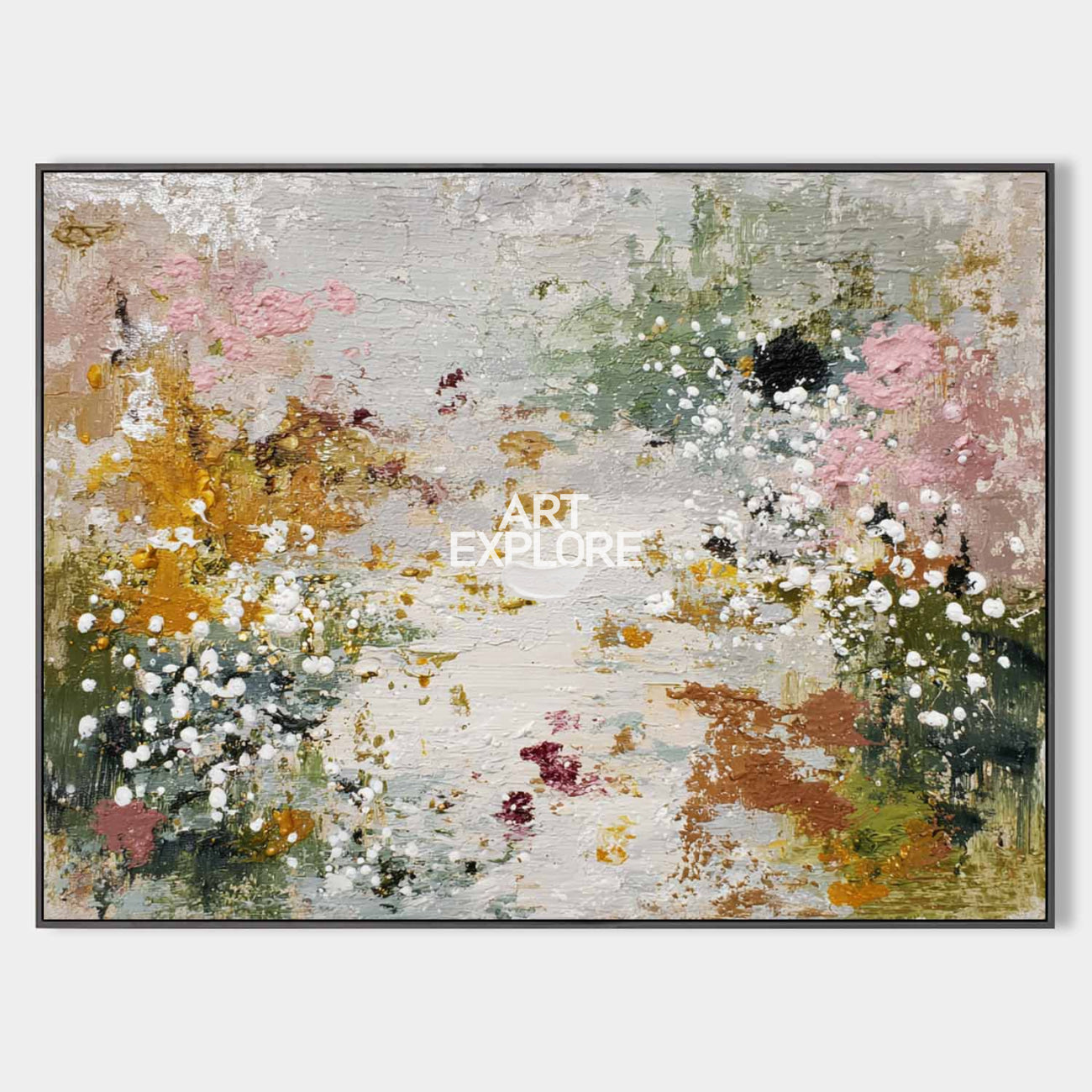 Large Soft Color Abstract Wall Art, Modern Textured Oil Painting on Canvas | ArtExplore