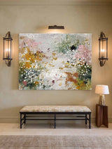 Large Soft Toned Abstract Textured Oil Painting Balanced Aesthetics | ArtExplore