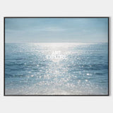 Large Sparkling Ocean Painting Sun Dazzle Textured Seascape Art