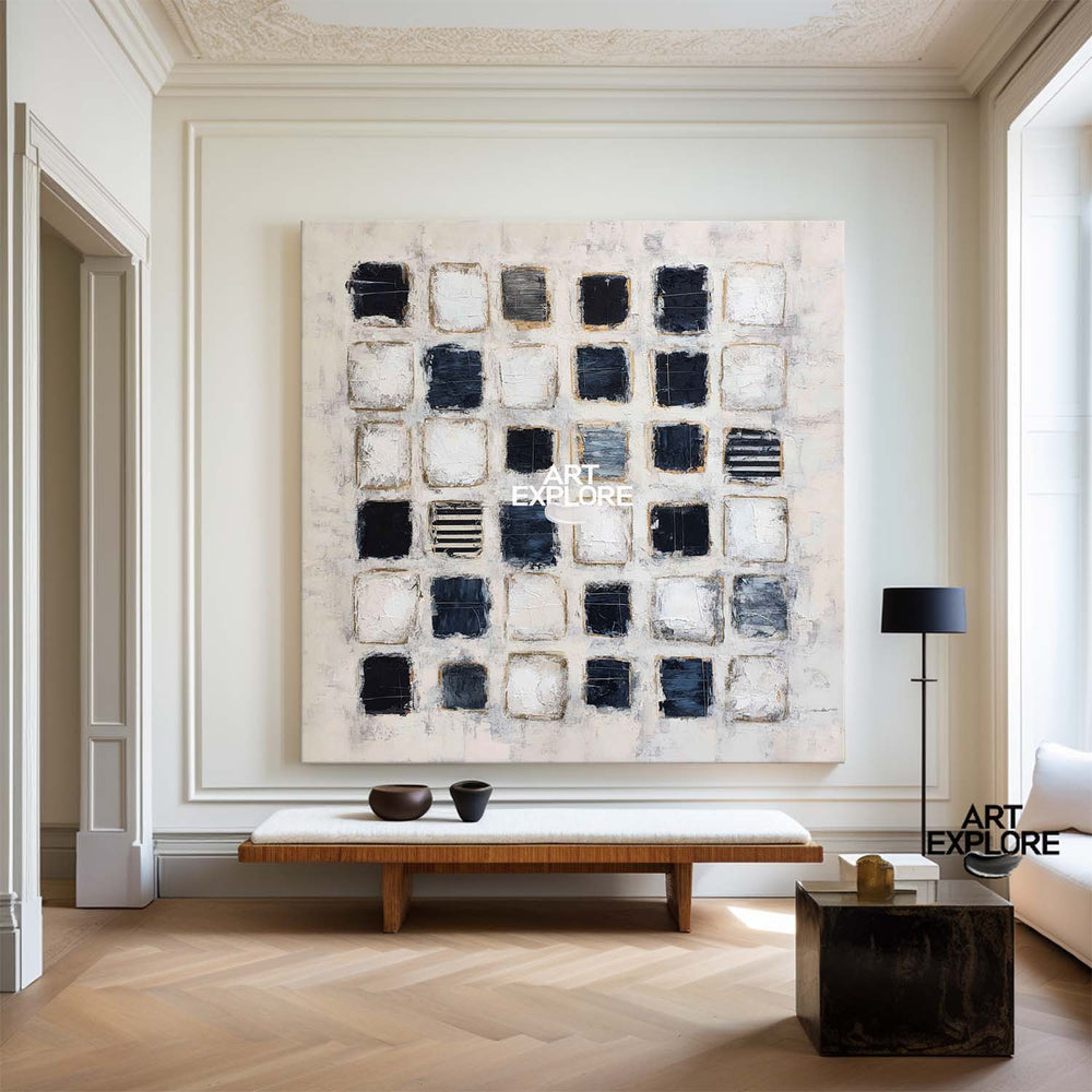 Large Square Abstract Wabi-Sabi Wall Art for Living Room & Lounge | ArtExplore