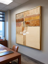 Large Square Brown Wabi-Sabi Painting | Minimalist Rich Texture ArtExplore