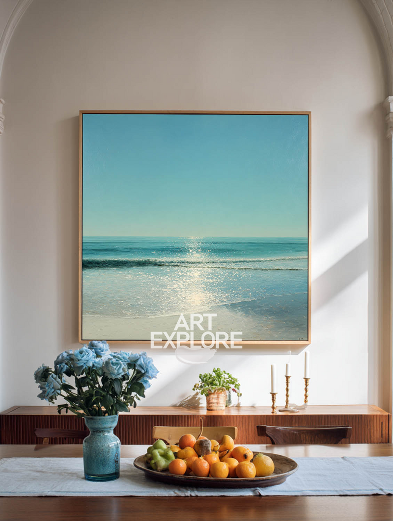 Large Square Handmade Sea Wave Wall Art for Home & Hotel Decor – ArtExplore