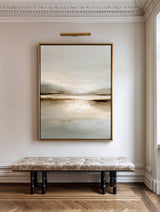 Large Textured Abstract Art Beige Lake Scenery Handmade Oil Canvas ArtExplore
