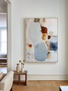 Large Textured Blue Abstract Canvas – Modern Wall Art, Coastal Sky Blue Handmade Painting