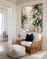 Large Textured Flower Oil Painting, Handmade Abstract Art | ArtExplore