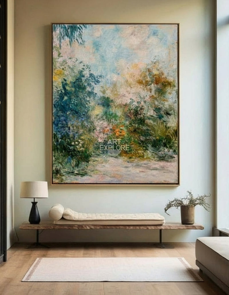 Large Textured Flower Oil Painting | Modern Vertical Canvas Wall Art | ArtExplore