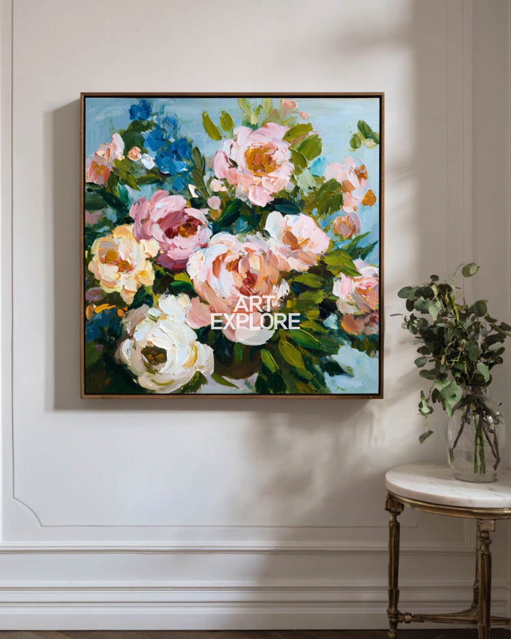 Large Textured Flower Wall Art for Living Room Decor – ArtExplore