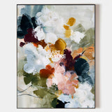 Large Vertical Abstract Floral Oil Painting - Elegant Textured Flower Art For Sale | ArtExplore