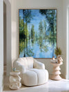 Large Vertical Blue Green Texture Painting – Modern Minimalist Wall Art by ArtExplore