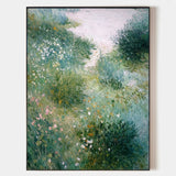 Vertical Garden Landscape Oil Painting | Handmade Green Wall Art | ArtExplore