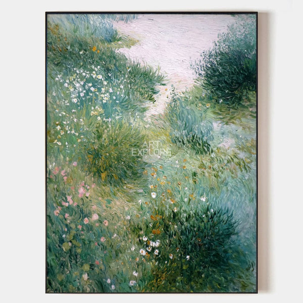 Vertical Garden Landscape Oil Painting | Handmade Green Wall Art | ArtExplore