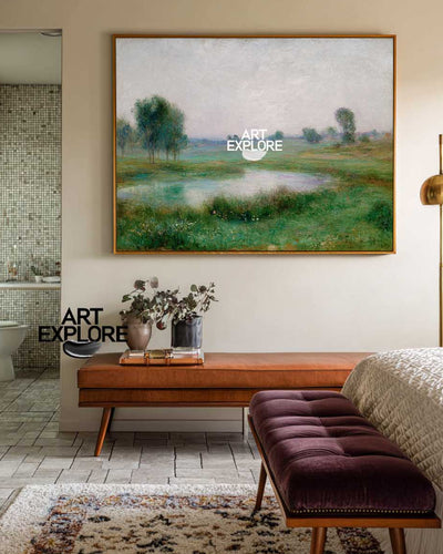 Large Vertical Green Landscape Canvas for Modern Home Wall – ArtExplore