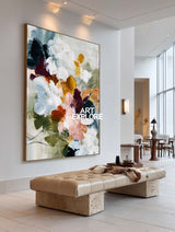 Large Vertical Organic Modern Floral - Hand-Drawn Contemporary Art