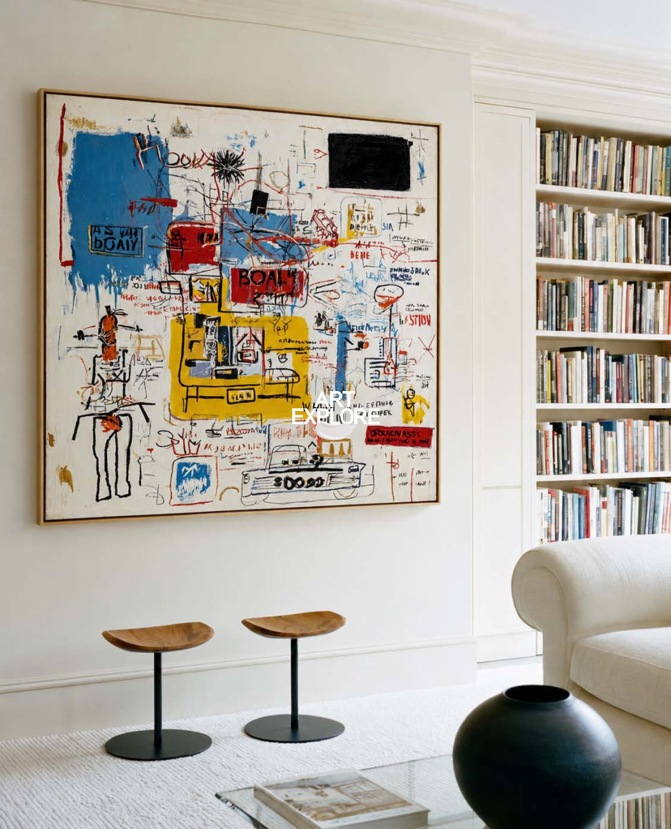 Large Vibrant Abstract Graffiti Painting With Modern Street Art Style For Living Room