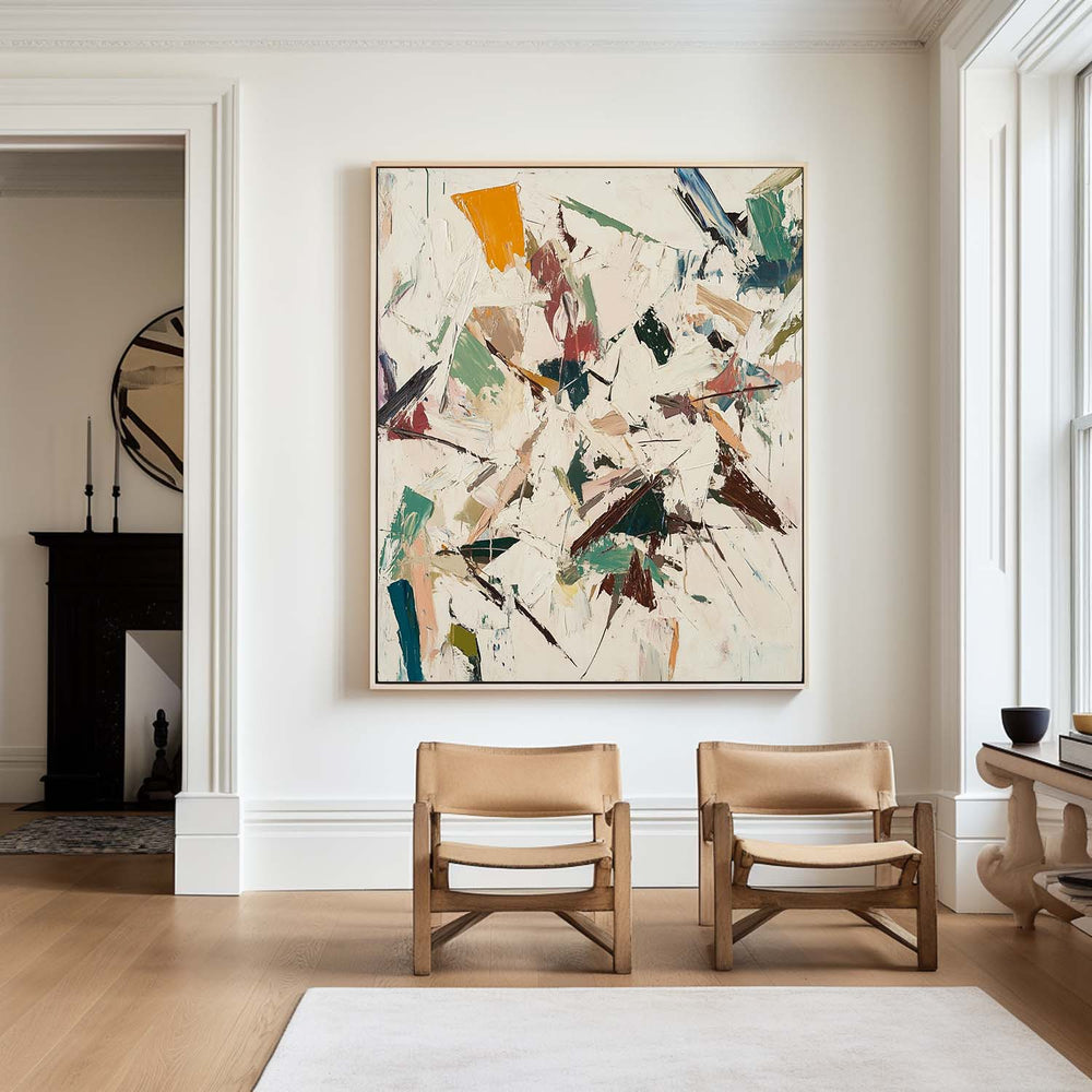Large Wabi-sabi Beige Painting Beige Abstract Wall Art Beige Texture Artwork For Livingroom