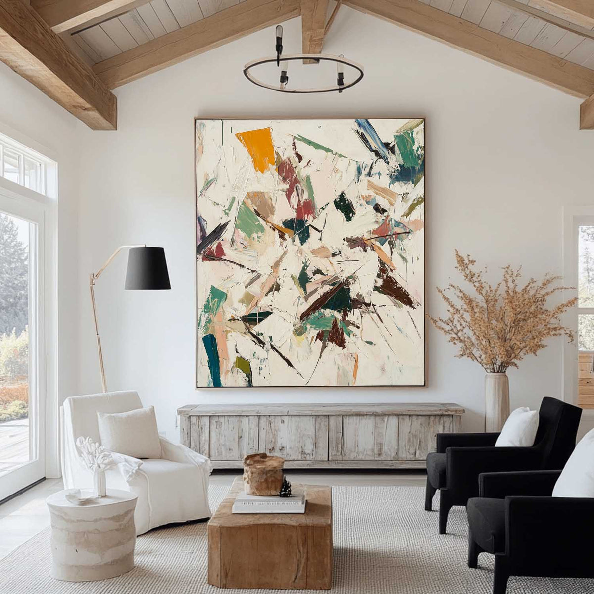 Large Wabi-sabi Beige Painting Beige Abstract Wall Art Beige Texture Artwork For Livingroom