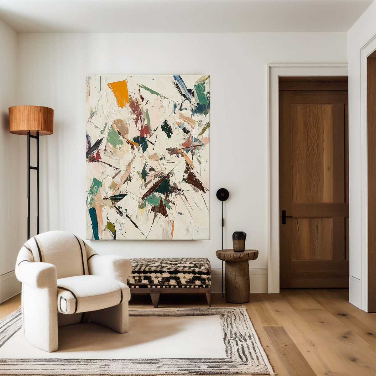 Large Wabi-sabi Beige Painting Beige Abstract Wall Art Beige Texture Artwork For Livingroom