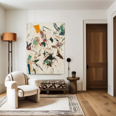 Large Wabi-sabi Beige Painting Beige Abstract Wall Art Beige Texture Artwork For Livingroom