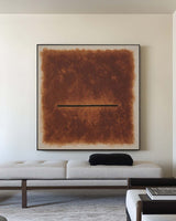 Wabi-sabi Brown Wall Art Large Gradient Monochrome Textured Canvas Art Brown Minimalist Art For Sale