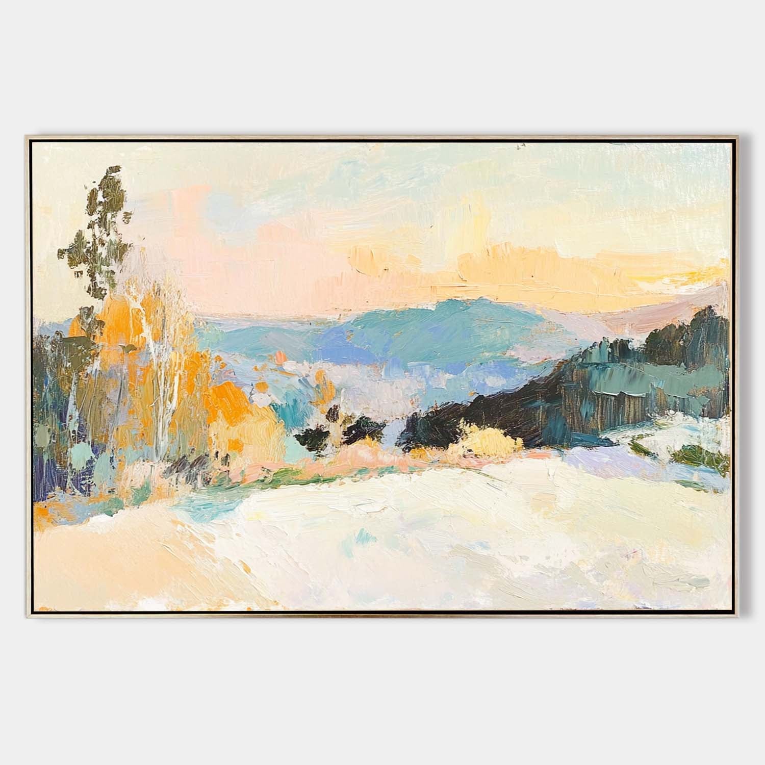 Large White Wall Art Textured Wall Art Colorful Minimalist Canvas Art Abstract Livingroom Wall Art