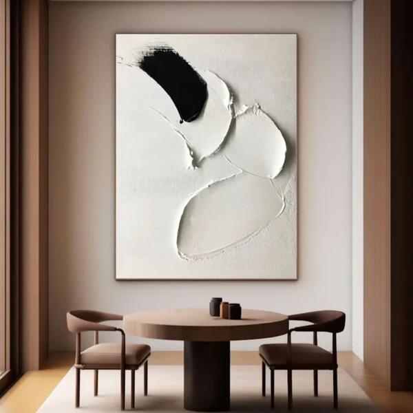 Large White Wall Texture Painting – Vertical Abstract Canvas Art | ArtExplore