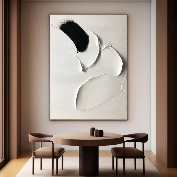 Large White Wall Texture Painting – Vertical Abstract Canvas Art | ArtExplore