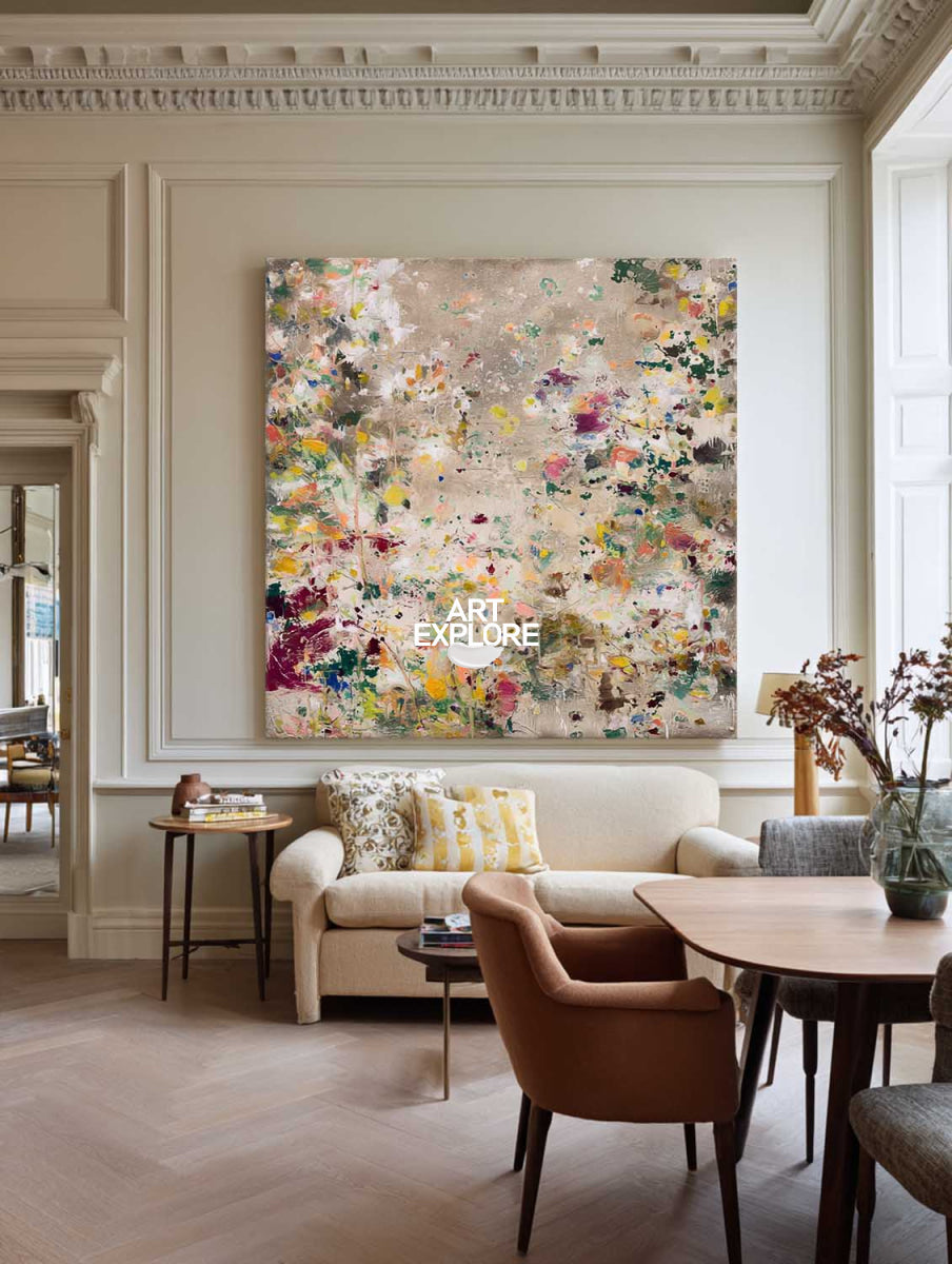 Colorful Abstract Wall Art In Earth Tones For Living Room And Office Decor