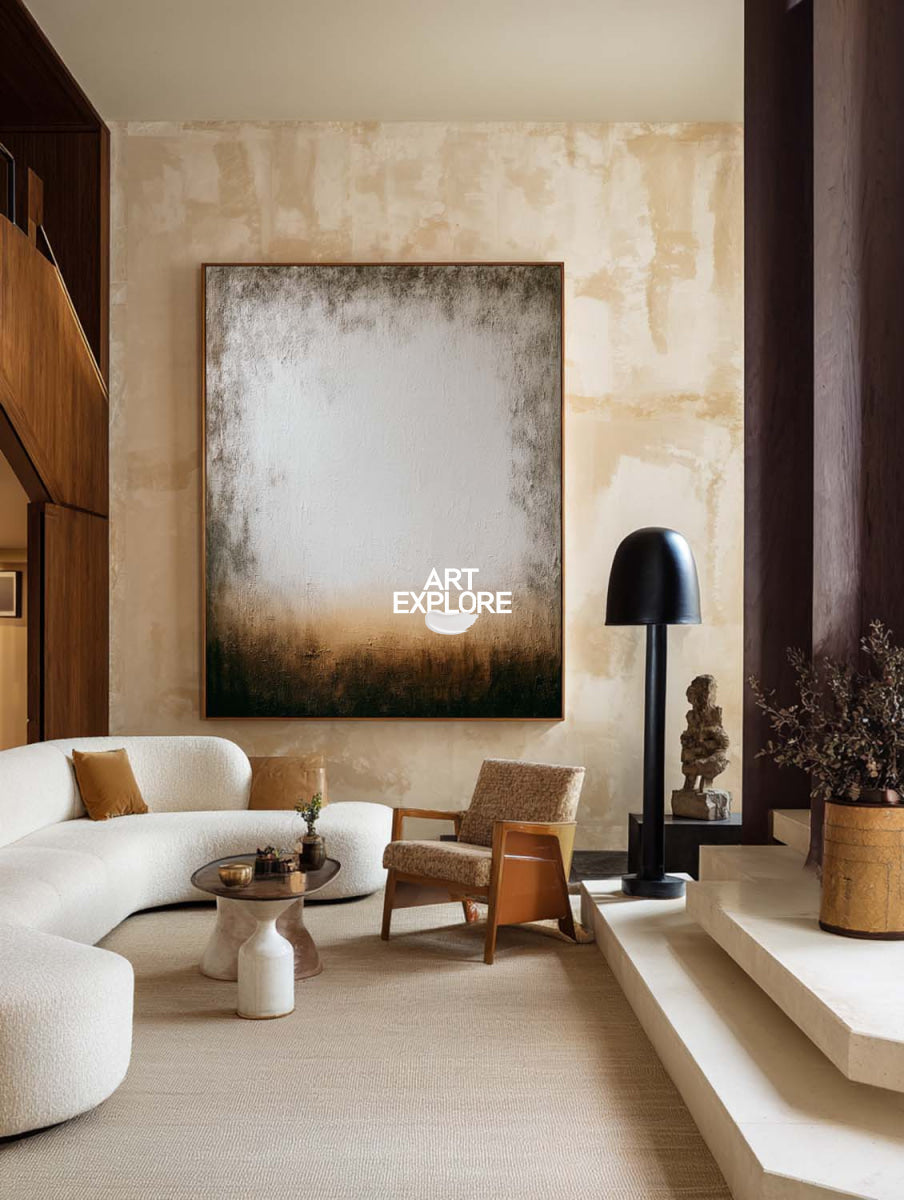 Wabi Sabi Inspired Minimalist Art With Organic Texture And Earthy Color Palette
