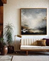 Luxury Black Clouds Landscape Art | Minimalist Textured Painting | ArtExplore