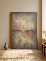 Luxury Brown Textured Art | Handmade Large Monochrome Vertical Wall Art ArtExplore
