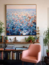 Luxury Heavy Texture Blue Abstract - Bespoke Large Wall Decor