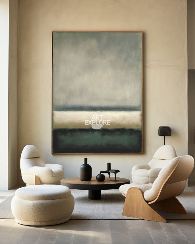 Luxury Minimalist Wall Art | Handmade Rothko Style Vertical Canvas ArtExplore