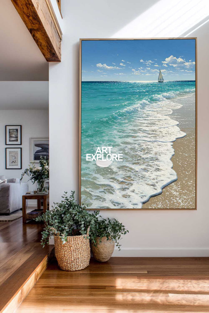 Luxury Sea Abstract Painting Large 3D Textured Sea Art