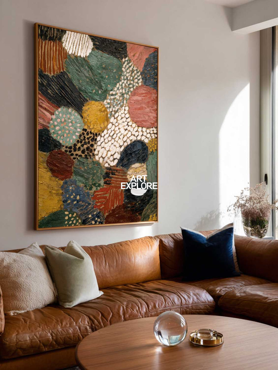 Original Abstract Textured Art With Earthy Colors For Modern Living Room Decor