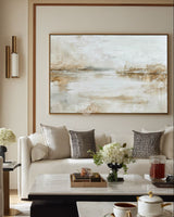 Minimalist Beige Texture Canvas | Large Horizontal Wabi-Sabi ArtExplore