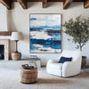 Minimalist Blue Knife Palette Artwork – Large Space Home Decor Painting | ArtExplore