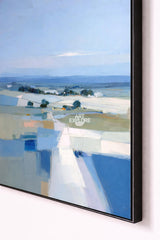 Minimalist Blue Scenery Abstract Wall Art, Vertical Oil Painting – ArtExplore