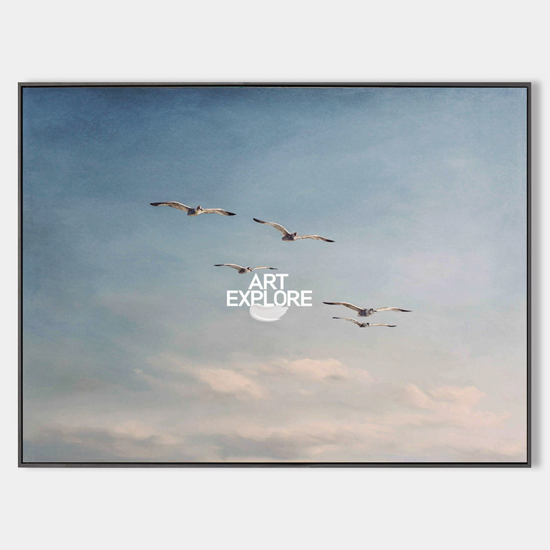 Minimalist Blue Sky Landscape Art | Large Handmade Canvas | ArtExplore