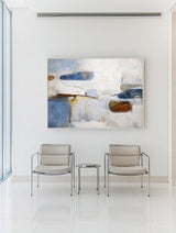 Minimalist Blue Wabi-Sabi Canvas – Horizontal Art for Hallway & Dining Room | ArtExplore
