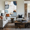 Minimalist Blue Wall Art – Large Abstract Canvas with Hand-Painted Texture