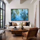 Minimalist Blue Water Landscape Painting – Large Canvas Art for Lounge or Bedroom | ArtExplore
