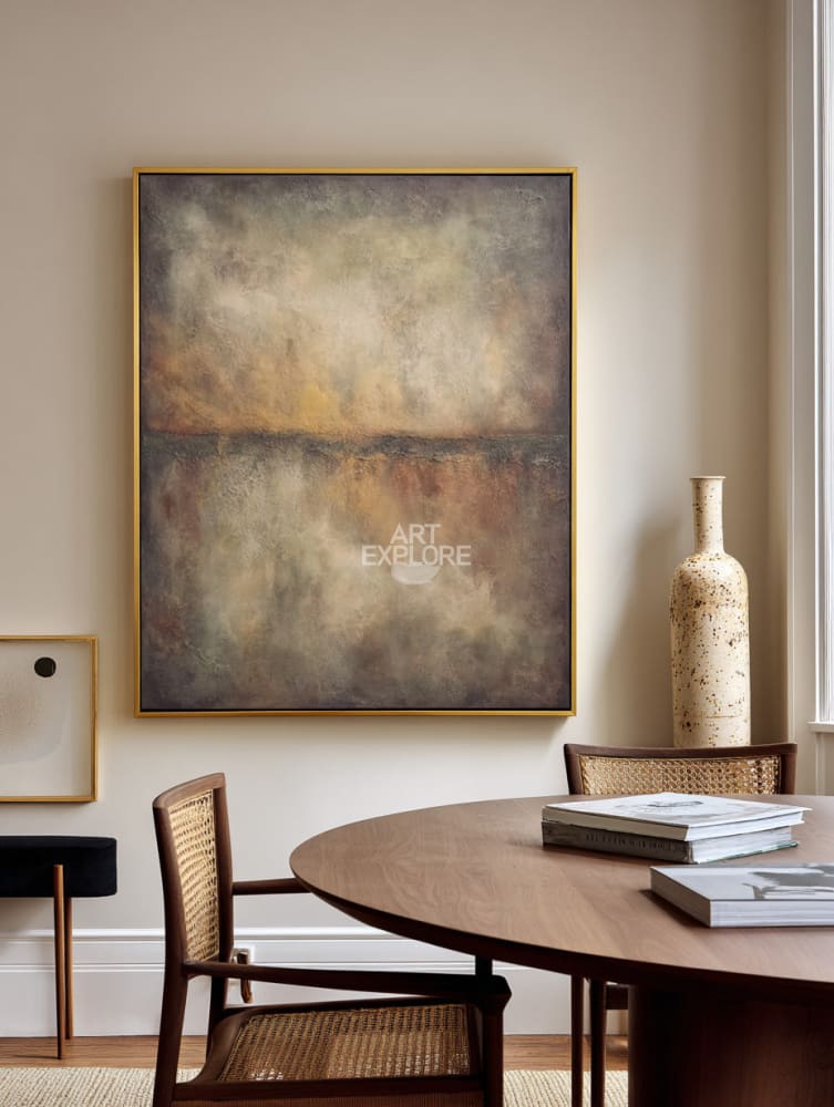 Minimalist Brown Monochrome Art | Large Vertical Luxury Canvas ArtExplore