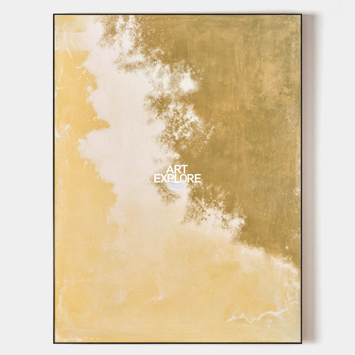 Hand Painted Wabi-Sabi Gold Abstract Art For Modern Living Room Decor