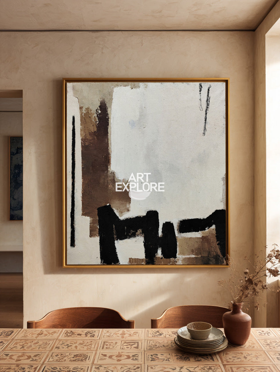 Minimalist Earth-Tone Canvas | Modern Handmade Texture Painting | ArtExplore