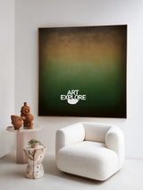 Minimalist Green-Brown Painting, Large Wall Art for Offices | ArtExplore